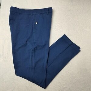 Carbon2cobalt Pants Mens 36x32 Blue Polka Dot Cotton Chino Casual Pockets Work